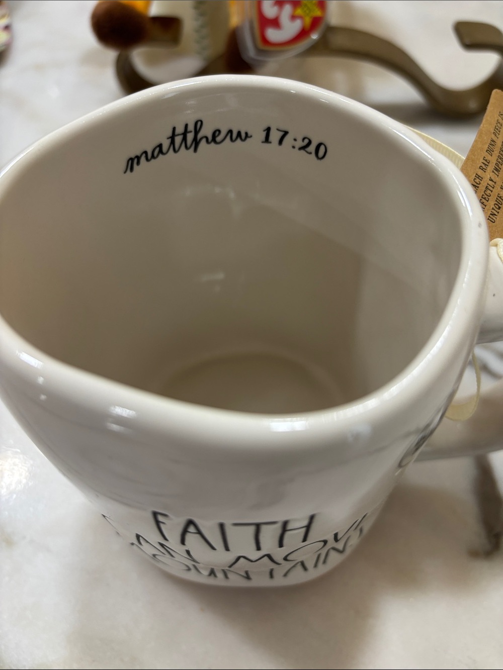 Rae Dunn Faith Can Move Mountains Ceramic Mug - Picture 4 of 4